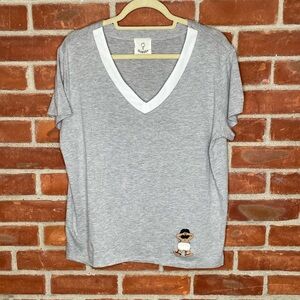 DUBGEE grey vneck T-shirt